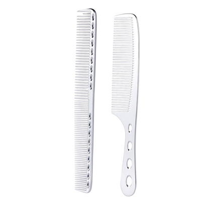 

2Pcs Salon Hair Comb with Scale Professional Barber Hairdressing Steel Comb Metal Hair Cutting Comb