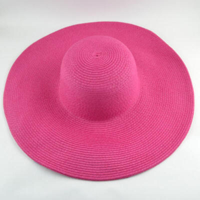 

Fashion Women Church Kentucky Derby Wide Brim Straw Summer Floppy Sun Hat