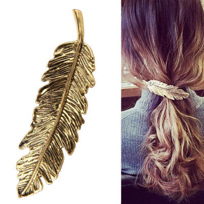 

Fashion Women Leaf Feather Hair Clip Hairpin Barrette Bobby Pin Hair Accessories