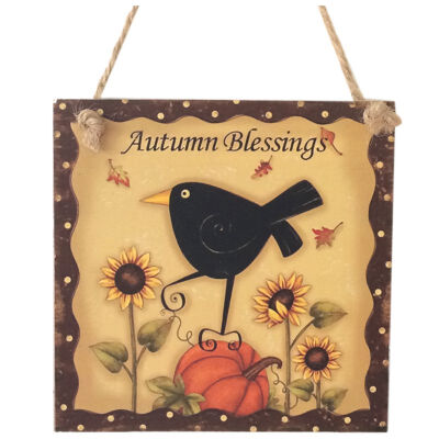 

UpperX Thanksgiving Wooden Hanging Plaque Sign Thanksgiving Party Door Hanger Wall Decoration Autumn Blessings