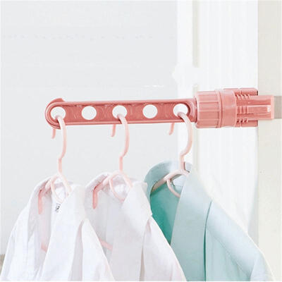 

Retractable Space Saver Clothes Hanger Organizer Indoor 5 Holes Drying Rack b2