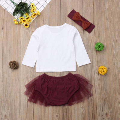 

Toddler Newborn Baby Girl RomperTutu Skirt Tulle Outfits Clothes Thanksgiving