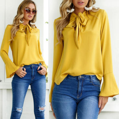 

UK Fashion Womens Ladies Loose V Neck T Shirt Long Sleeve Tops Shirts Blouse