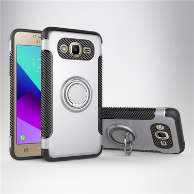 

Fivice Samsung Galaxy J2 Prime case PC metal ring shell magnetic car bracket TPU phone case