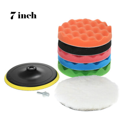 

7PCS Brand New 3" 80mm5" 125mm6" 150mm7" 180mm Car Polishing Pads Waxing Buffing Pad Sponge Kit Set for Car Polisher Buffer Wax