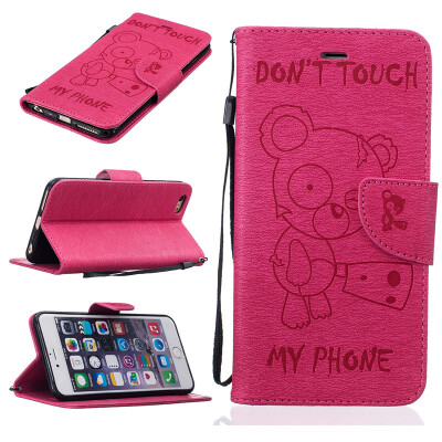 

Rose Bear Embossed PU Leather Wallet Case Classic Flip Cover with Stand Function and Credit Card Slot for IPHONE 6 PLUS/6S PLUS