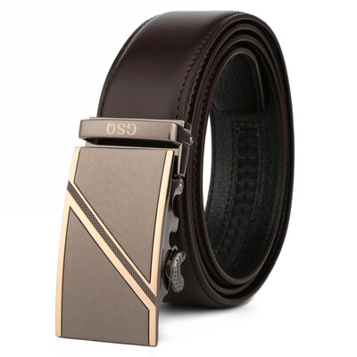 

GSQ Gusi Belt Мужчины моды Мужчины первый ковбойский пояс Бизнес случайные серии Автоматическая пряжка Пряжка PD0006 Черный