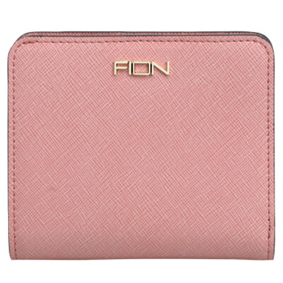 

Fion FION cross-style cowhide wallet lady zipper wallet clip two casual short paragraph purse WPBA LREPK AT017 possession of blue pink