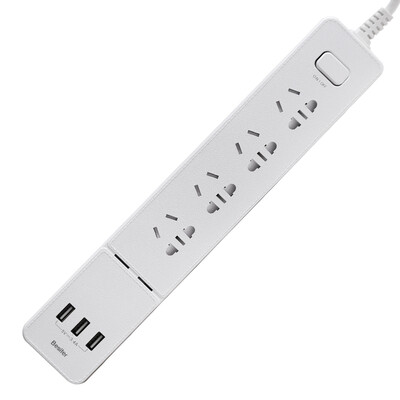 

Besiter Smart USB Patch 4-Pole Hole 3-Hole USB Quick Charge Punch Multipurpose Pilot Board Lightning Protection Surge 18 m long GATE-0503 White