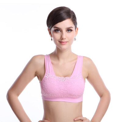 

Palang Duo No brackets Sports bra Braves Lace bra WX001 Comfort Shock Sport Lingerie Pink L 17095