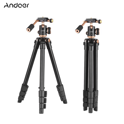 

Andoer 124cm4ft Portable Lightweight Aluminum Alloy Travel Camera Tripod Stand with Ball Head Quick Release Plate for Canon Nikon