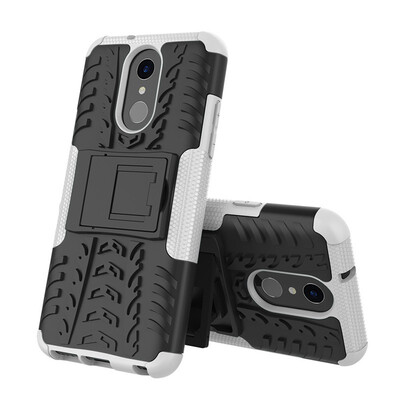 

Fivice LG Q7 Case TPU anti-fall tire pattern back clip bracket phone case
