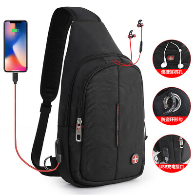 

SwissGEAR Swiss chest pocket mens cycling shoulder Messenger bag can hold 79 inch ipad millet flat small backpack leisure travel bag travel mobile phone bag SA-8002