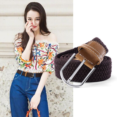 

Monalisa belt ladies pin buckle fabric belt female braid 7M82081003 brown
