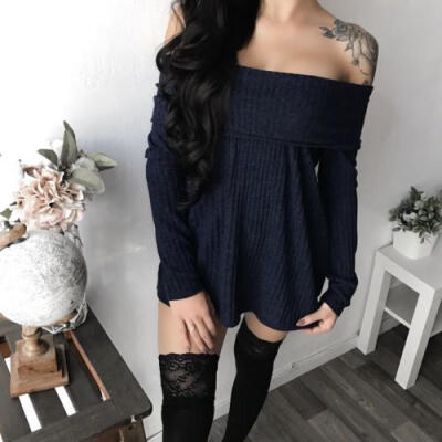 

Womens Knit Dress Long Sleeve Jumper Sweater Evening Party Cocktail Knitwear Top