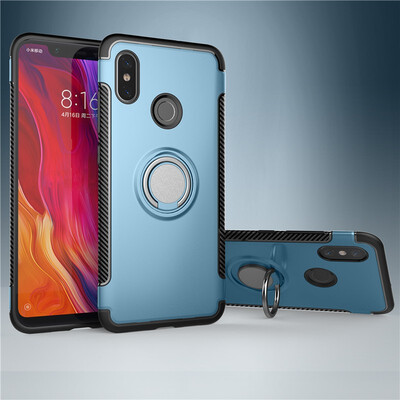 

Fivice Xiaomi Mi 8 case PC metal ring shell magnetic car bracket TPU phone case