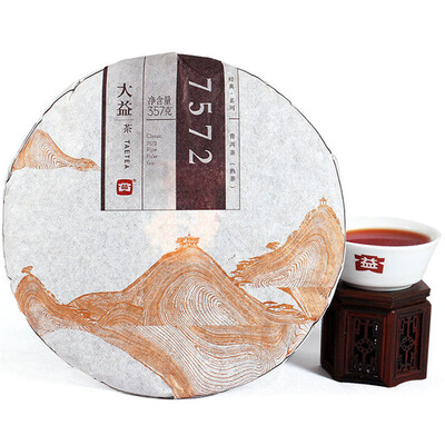

7572 Menghai Dayi Puer Tea the Cake TAETEA of Pu-ERH China Yunnan Puer 357g Ripe 2015