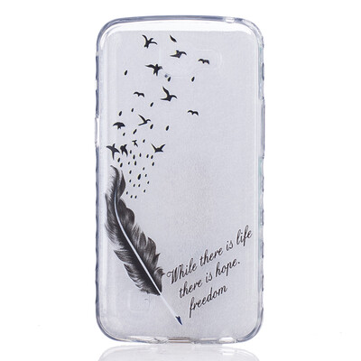 

Feathers&birds Pattern Soft Thin TPU Rubber Silicone Gel Case Cover for LG K4