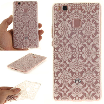 

Half white flowers Pattern Soft Thin TPU Rubber Silicone Gel Case Cover for HUAWEI P9 LITE