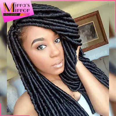 

Mirra's Mirror 14in 18in Faux Locs 3pcs Synthetic Braid Hair 24 Strands Crochet Braids Hair Extensions Pure Color Kanekalon Braids