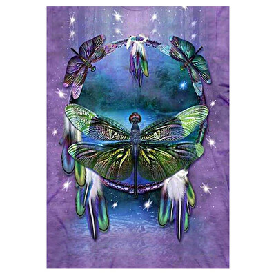 

UpperX Full Square Diamond 5D DIY Diamond Painting "Dragonfly ring" Embroidery Cross Stitch Rhinestone Mosaic Painting Decor