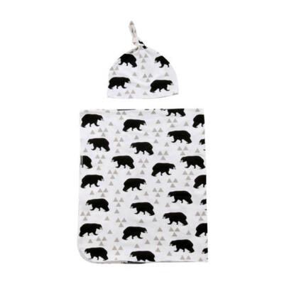 

Newborn Cute Cotton Newborn Infant Swaddle Baby Soft Blanket Wrap TowelHat UK