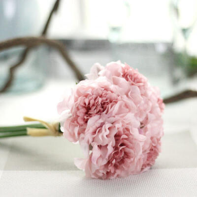 

Artificial Bouquet Peony 5 Heads Flower Fake Leaf Home Wedding Party Decoration