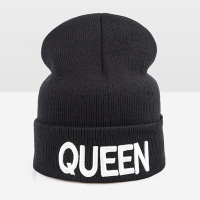 

WISHCLUB 2017 New Design King Queen Warm Winter Hat Cap For Men Women Skullies Beanies Knitted Warm Hat