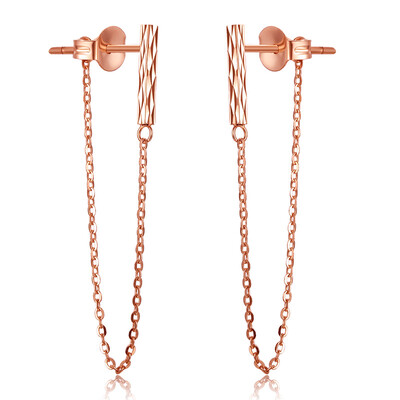 

DEMONE) SE0310KJ01 18K gold rose gold ear line color gold earrings Korean simple fashion wind female models earrings send girlfriend to send his wife