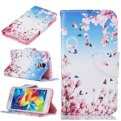 

Orchid butterfly Design PU Leather Flip Cover Wallet Card Holder Case for SAMSUNG Galaxy S5