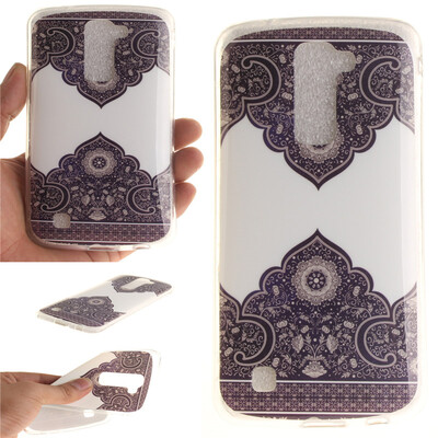 

Diagonal totem Pattern Soft Thin TPU Rubber Silicone Gel Case Cover for LG K10