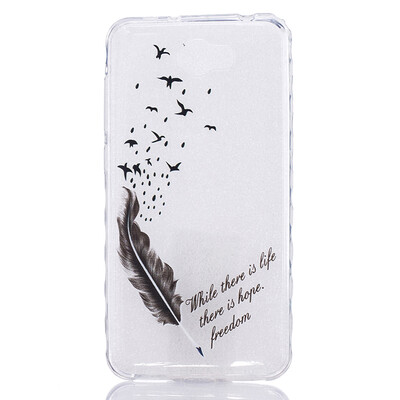

Feathers&birds Pattern Soft Thin TPU Rubber Silicone Gel Case Cover for HUAWEI Y5 II