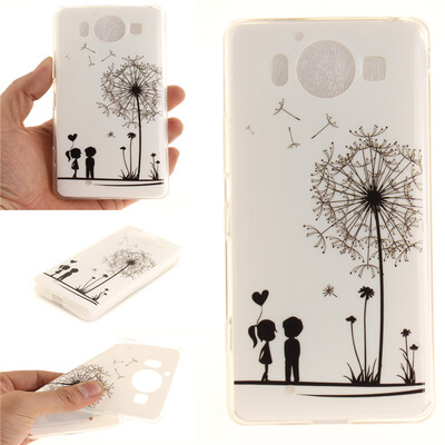 

Lovers&dandelion Pattern Soft Thin TPU Rubber Silicone Gel Case Cover for Nokia Lumia950