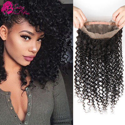 

360 Curly Lace Frontal 7a Virgin Malaysian Curly Hair 360 Lace Frontal Closure With Baby Hair Natural Hairline Frontal Curly