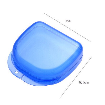 

1Pc Dental Orthodontic Retainer Plastic Tray Box Teeth Container Dental Box False Tooth Box Denture Box Blue