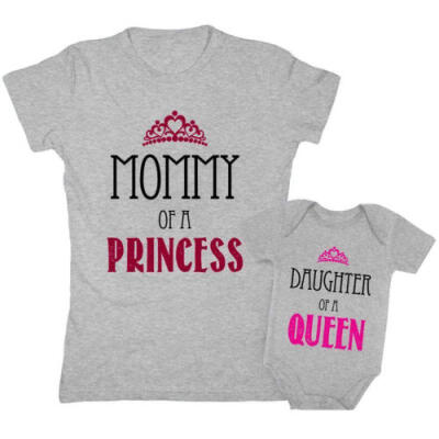 

UK Toddler Baby Kids Boys Family Matching Princess & Queen Womens T-shirt Tops