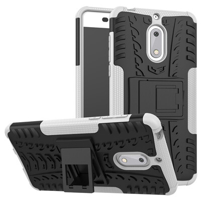 

Fivice Nokia 6 Case TPU anti-fall tire pattern back clip bracket phone case