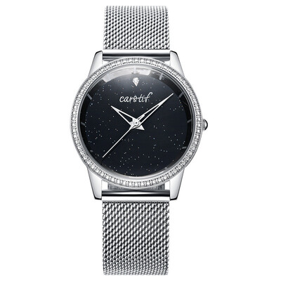 

Women Dress Watches Rose Gold Stainless Steel Fashion Ladies Wristwatch Creative Quartz Watches