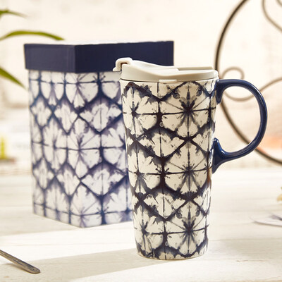 

Evergreen creative mug with lid gift box hand painted couple coffee cup ceramic cup milk cup cup