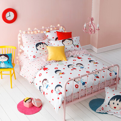 

Dohia Bedding Kit Cherry Marble Cotton Cartoon Four Pieces - Friendship Long live 203x229cm bed