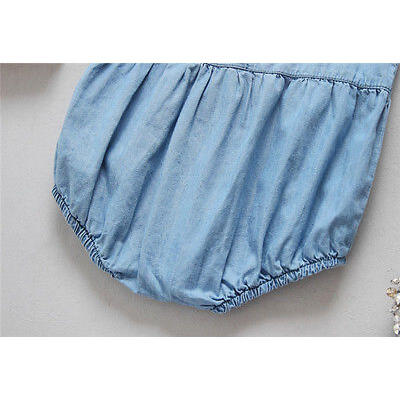 

Summer Denim Newborn Infant Baby Girls Bodysuit Romper Jumpsuit Clothes Outfits