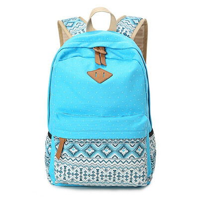 

New backpack womens school bag canvas national style outdoor sports womens bag