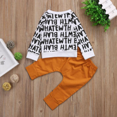 

Newborn Infant Baby Boys Tops T-shirt Long Pants Outfits Set Clothes Tracksuit