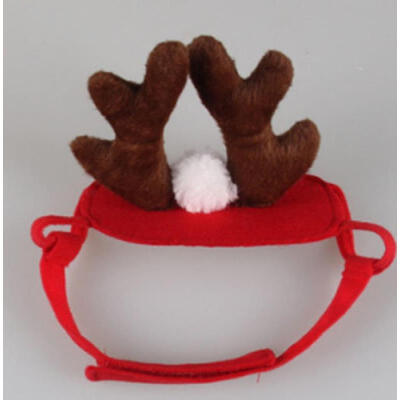 

Pet Cat Dog Cap Hat For Puppy Teddy Animal Shapeshift Christmas Reindeer Costume