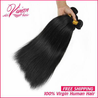 7A Brazilian Virgin Hair Straight 3pcs Lot Unprocessed Virgin Human Hair Weave Bundles Natural Black Very Thick Soft
