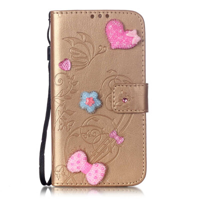 

Gold Flower Design PU Leather Flip Cover Wallet Card Holder Case for HUAWEI HONOR 5X