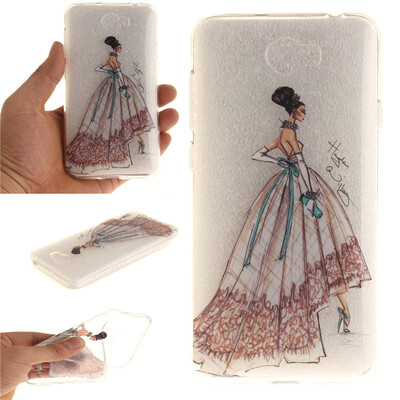 

Hand-painted dress Pattern Soft Thin TPU Rubber Silicone Gel Case Cover for Huawei Y5 II