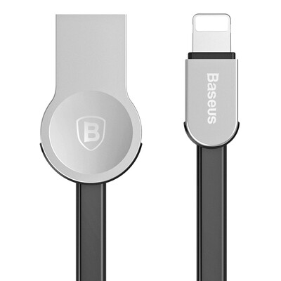 

Baseus Zinc alloy data charging cable for Apple 6 iphone6 ​​ 6s 5s 7 charging cable USB mobile phone charger 1 m chrome shell black line