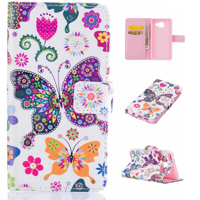 

Colorful Butterfly Design PU Leather Flip Cover Wallet Card Holder Case for SAMSUNG GALAXY A3 2016A310