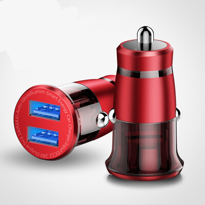 

Cafele MINI Car Charger Car Lighter Slot Dual USB Charger with LED Lihgt Aluminum Alloy Car Charger for Phone